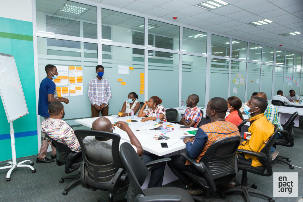 Bustling entrepreneurs synergizing to pitch innovative solutions for a thriving post Covid-19 Ghana.