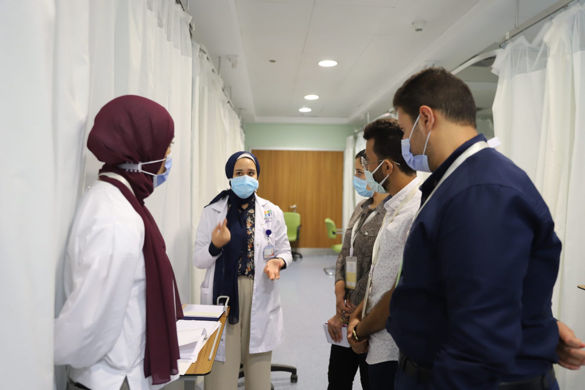 Clinical Innovation Fellows during their clinical immersion experience at Al-Nas Hospital,